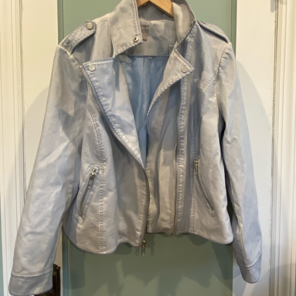 Size 2 Chicos light blue jacket for $50.